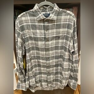 Polo Ralph Lauren Classic Fit Flannel Shirt in Gray Plaid